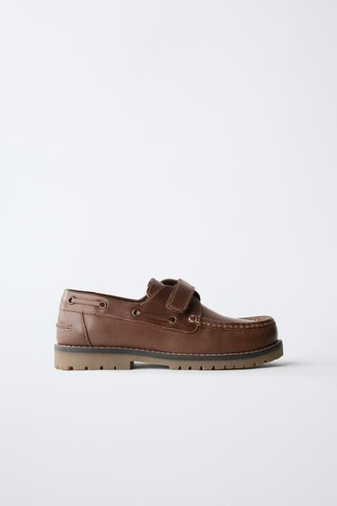 LEATHER BOAT SHOES - Brown by Zara - Image 0