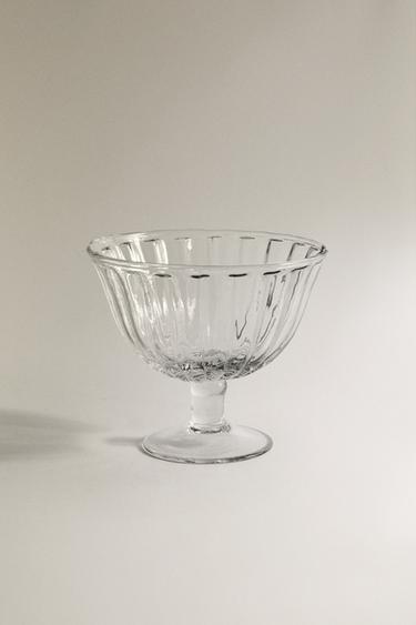 STRIPED GLASS DESSERT GLASS - Transparent by Zara - Image 0