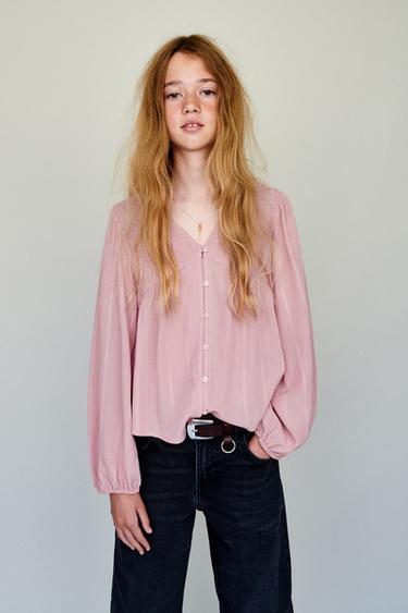 SHINY SHIRT - Pink by Zara
