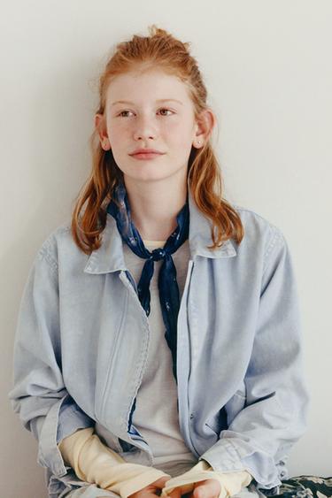 LACE CANVAS JACKET - Light blue by Zara