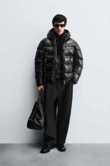 WATER-REPELLENT 100% FEATHER DOWN PUFFER JACKET - Black by Zara - Image 0