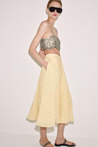 ZW COLLECTION LAYERED SKIRT - Butter by Zara