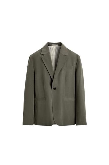 RELAXED FIT SUIT BLAZER - ecru/khaki by Zara