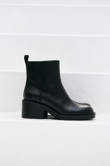 BLOCK HEEL ANKLE BOOTS - Black by Zara