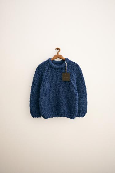 ZARA TIMELESS - CHUNKY KNIT JUMPER WITH WOOL AND ALPACA - Ink blue by Zara