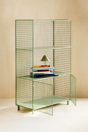 METAL BOOKCASE WITH DOORS - Green by Zara