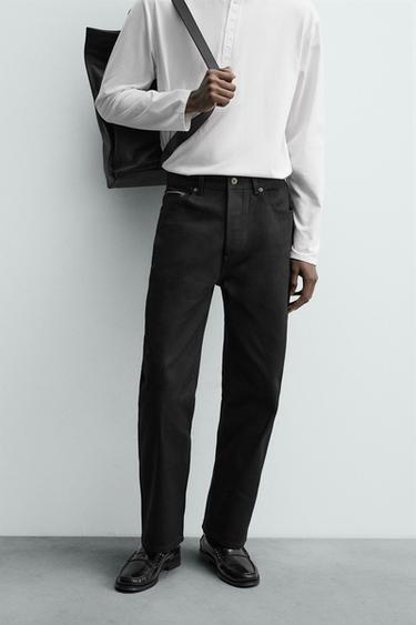 SELVEDGE FLARE FIT JEANS - Black by Zara