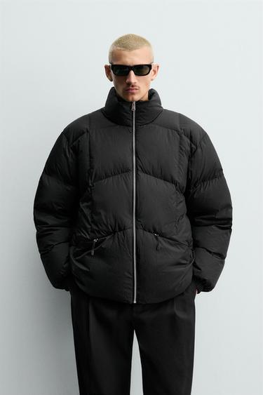 100% FEATHER DOWN PUFFER JACKET - Black by Zara