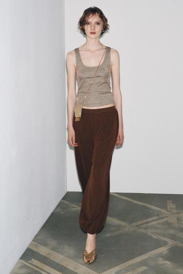 TEXTURED METALLIC THREAD TOP - Golden by Zara - Image 0