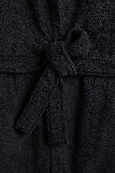 HOODED BATHROBE (360 GXM²) - Black by Zara