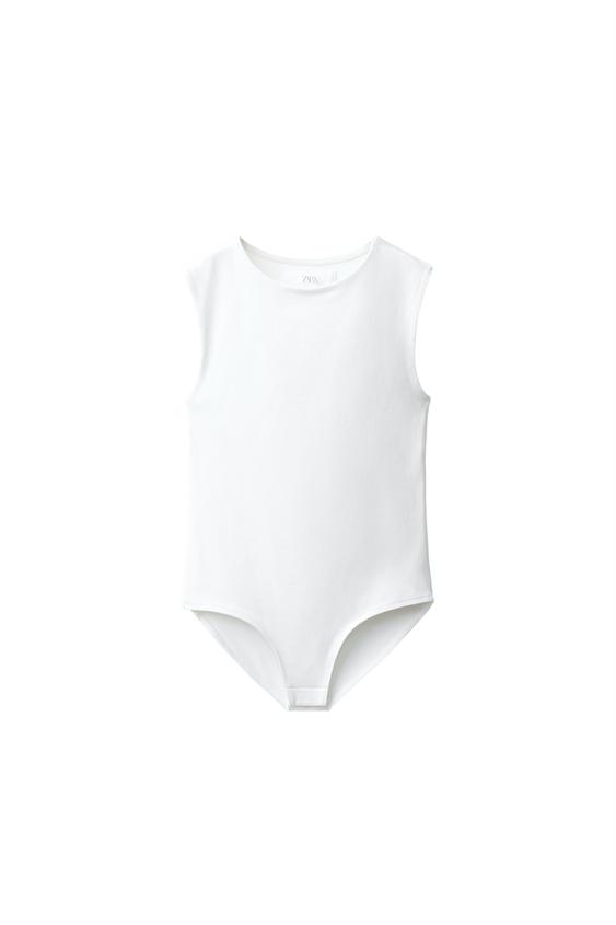 POLYAMIDE CUT-OUT BODYSUIT - White by Zara - Image 0
