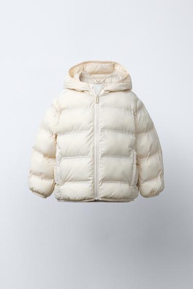 LIGHTWEIGHT HOODED PADDED JACKET - Ecru by Zara