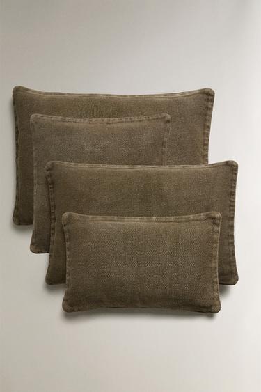 LINEN CUSHION COVER - Green by Zara - Image 0