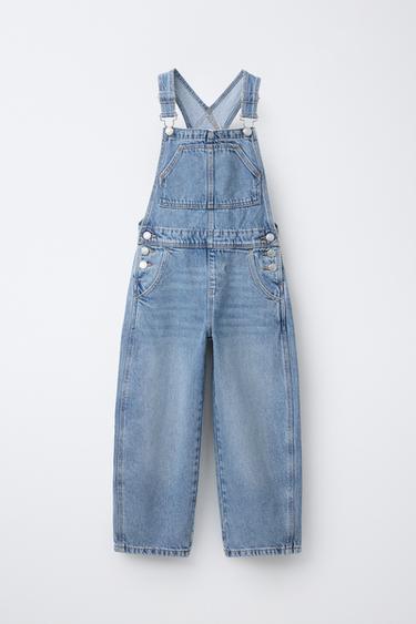 LONG DENIM DUNGAREES - Light blue by Zara