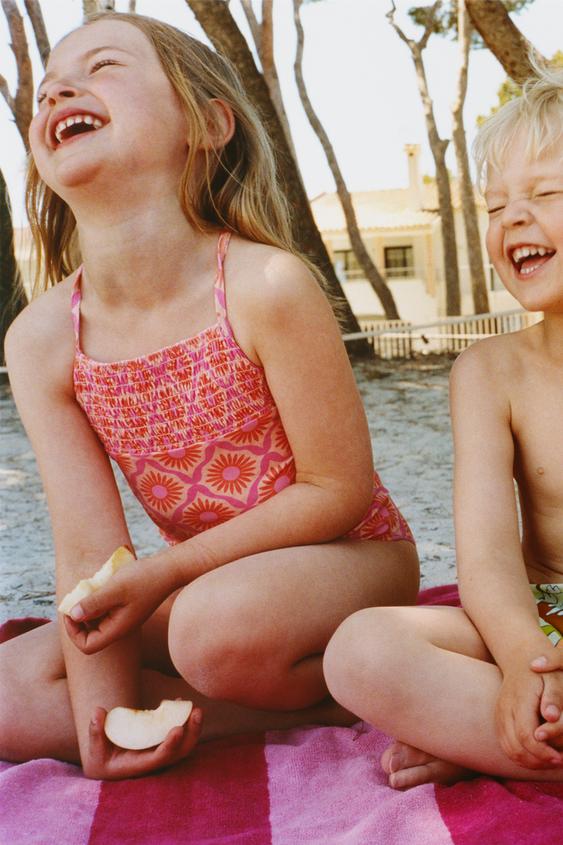 1-6 YEARS / SUN PRINT SWIMSUIT - Fuchsia by Zara - Image 0