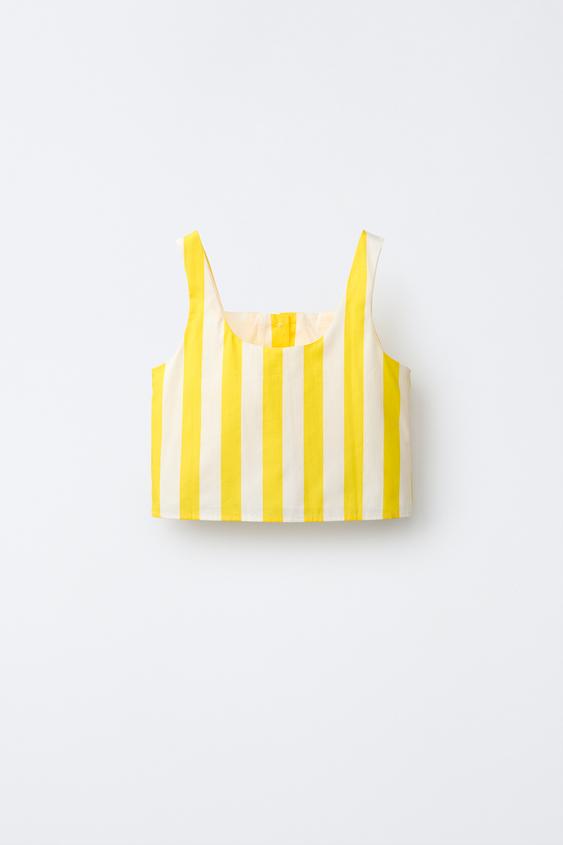 STRIPED BUTTON-UP TOP - Printed by Zara - Image 0