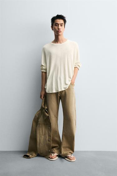VISCOSE - LINEN LIMITED EDITION T-SHIRT - Ecru by Zara