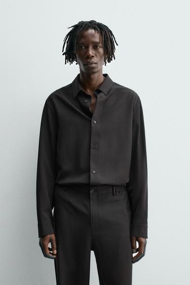 FLOWING RELAXED FIT SHIRT - Black by Zara