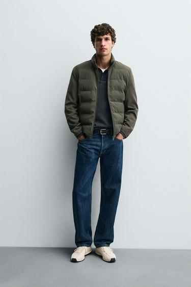 CONTRAST PADDED JACKET - Khaki by Zara