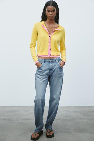 COLOUR BLOCK KNIT CARDIGAN - Yellow by Zara - Image 0