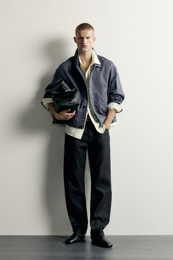 RELAXED FIT LYOCELL AND COTTON OVERSHIRT - Blue by Zara - Image 0