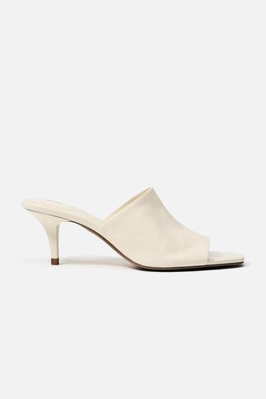 LEATHER MULES - White by Zara