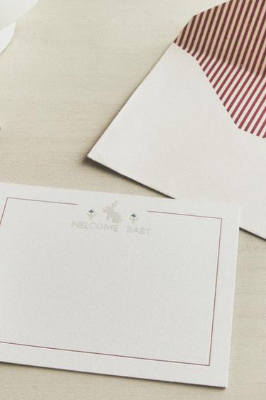 BUNNY BABY WELCOME CARD - Multicoloured by Zara