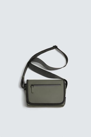 RUBBERISED CROSSBODY BAG - Khaki Green by Zara