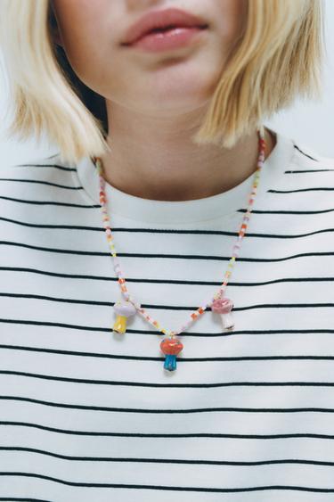 MUSHROOM BEAD NECKLACE - Multicoloured by Zara