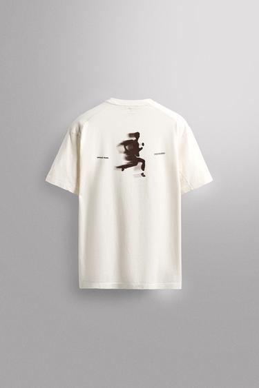 RUNNING PRINT T-SHIRT - White by Zara