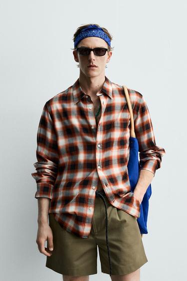 FLOWING CHECK SHIRT AARON LEVINE X ZARA - Red by Zara