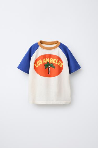 PALM TREE RAGLAN SLEEVE T-SHIRT - Bluish by Zara - Image 0