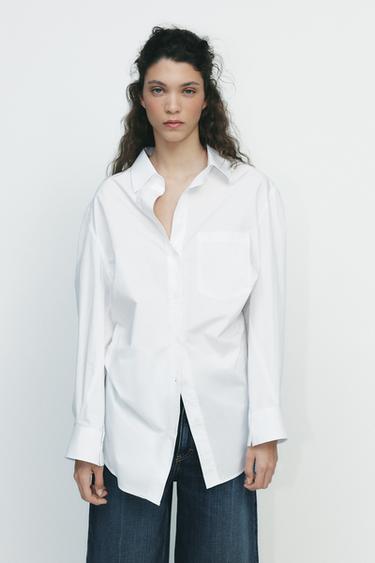 OVERSIZED POPLIN SHIRT - White by Zara
