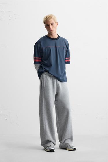 VARSITY OPEN TEXTURED T-SHIRT - Navy blue by Zara - Image 0