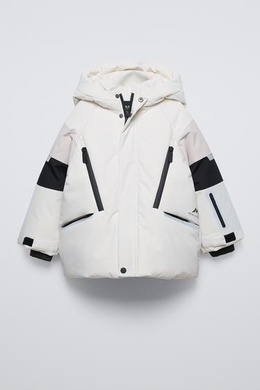 WATER-REPELLENT AND WINDPROOF HOODED SKI COLLECTION JACKET - Oyster-white by Zara - Image 0