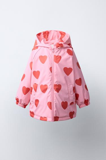 WATER-RESISTANT RUBBERISED HEART RAINCOAT - Pink by Zara
