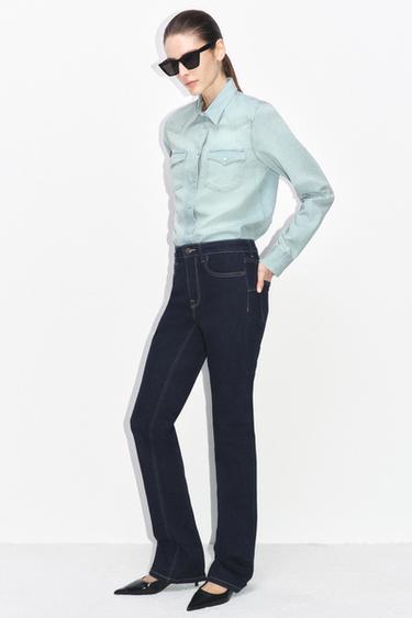 ZW COLLECTION BOOTCUT HIGH-WAIST JEANS - Blue by Zara