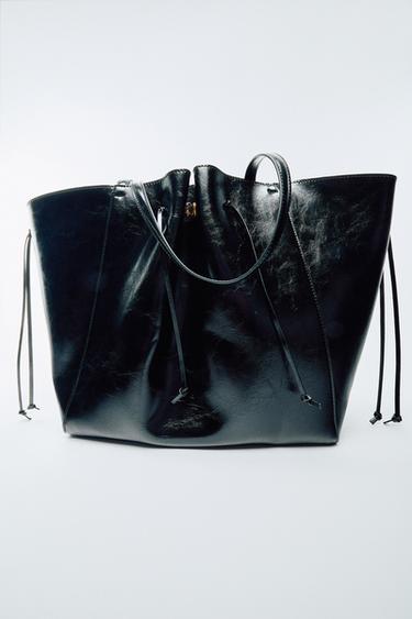 GATHERED TOTE BAG - Black by Zara