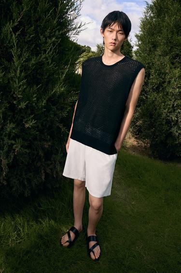 OPEN KNIT VEST - Black by Zara - Image 0