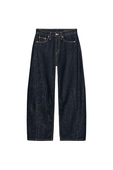 ZW COLLECTION MID-WAIST RELAXED ANKLE JEANS - Blue by Zara