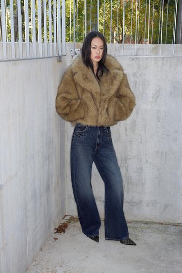 TRF JEANS WITH METAL STUDS - Navy blue by Zara