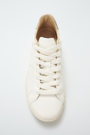TRAINERS WITH HEEL TAB DETAIL - Ecru White by Zara
