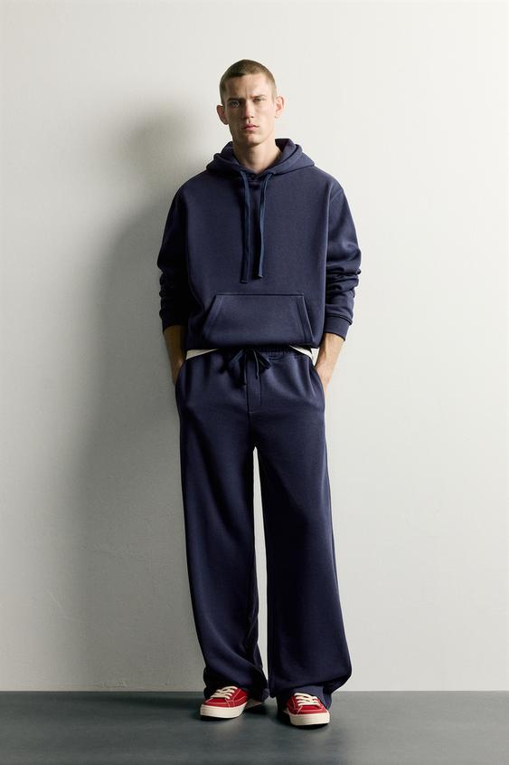 BASIC BAGGY-FIT TRACKSUIT TROUSERS - Navy blue by Zara - Image 0