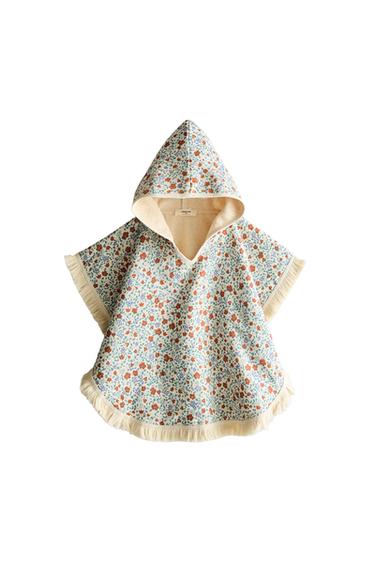 KIDS' FLORAL BEACH PONCHO - Sand by Zara