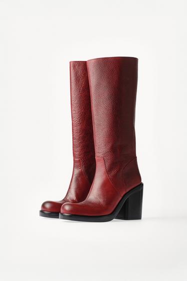 LEATHER KNEE-HIGH BOOTS WILLY CHAVARRIA X ZARA - Brown by Zara