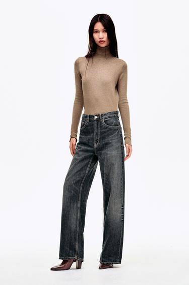 BASIC PLAIN KNIT JUMPER - Mink marl by Zara