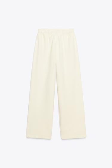 BASIC STRAIGHT PLUSH TROUSERS - Yellow by Zara