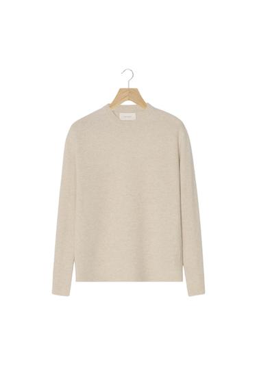 100% CASHMERE RIBBED JUMPER ORIGINS - Ecru / Marl by Zara