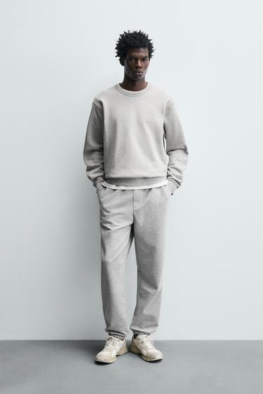 BASIC CREW NECK SWEATSHIRT - Grey marl by Zara