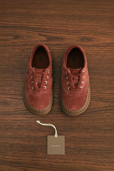 ZARA TIMELESS - LEATHER PLIMSOLLS - Brick by Zara